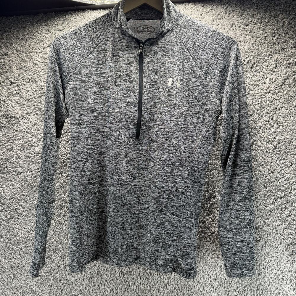 Under Armour Women’s 1/2 Zip Pullover Long Sleeve Heather Gray Athletic Top